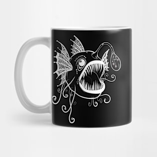 Angler fish with light bulb with flowers Mug